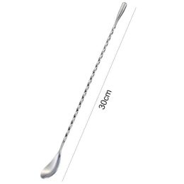 Bar Spoon Cocktail Mixing Stirrers for Drink Stainless Steel Spiral Long Handle 12 Inches Silver