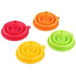 1 Pc Silicone Gel Foldable Collapsible Style Funnel Hopper Kitchen Cooking Tools