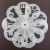 19Pcs Coffee Cake Decorating Stencils Milk Printing Model Decoration Cappuccino Mold Sieve Tools