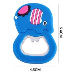 1Pc Blue Elephant PVC Fridge Magnet Bottle Opener