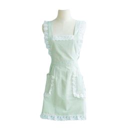 Restaurant/Kitchen/Cafe/Bakery Apron H-Back Apron Lace Apron with Pocket