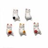 Cute Cat Ceramics Chopstick Rest Spoon Fork Knife Holder Rack Decorative Tableware Holder, 5pcs