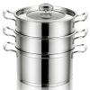 Daily Delicacies Pot 304 Stainless Steel  3-Tier Steamer Pot