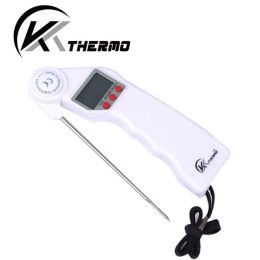 E-57-WO Kt Thermo Instant Read Digital Thermometer, Super Fast Meat Thermometer with Digital LCD, Long Folding Probe for Cooking BBQ Grill Steakchicke