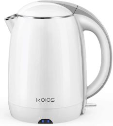 KOIOS 1.8L 304 Stainless Steel Hot Water Boiler, Cool Touch Anti-Scald Double Wall Electric Tea Kettle