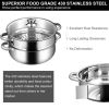 Home Kitchen 2 Tier Stainless Steel Steamer Cookware Boiler