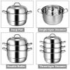 Kitchen Supplise 3 Tier Stainless Steel Saucepot Steamer Cookware Pot