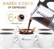 RAINBEAN Italian Expresso Maker, Moka Pot, Stovetop Coffee Makers, Stainless Steel Coffee Maker, Suitable for Induction Hob, 300ml/8.5oz/6 cup (espres