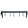 Wall Hanging Pot Rack Mounted Storage Shelf with S Hooks for Pans, Utensils, Books, Plant Black