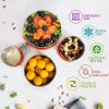 NICELOCK 4PCS Stainless Steel Food Storgae with Silicone Lid Leakproof Round Food Bento Container Eco Friendly Metal Snack Lunch Box For Kids Adult