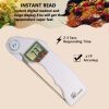 E-57-WO Kt Thermo Instant Read Digital Thermometer, Super Fast Meat Thermometer with Digital LCD, Long Folding Probe for Cooking BBQ Grill Steakchicke