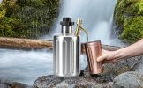 Beer Mini Keg 64 Oz Mini Keg Growler W/Tap Faucet Pressurized Growler Stainless Steel Pressurized Beer Growler with Co2 Pressure Regulator Beer Dispen