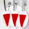 6pcs Non-woven Christmas Cutlery Holders Knife Fork Cover Xmas Tableware Pocket Bag Home Dinner Festival Accessories