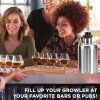 Beer Mini Keg 64 Oz Mini Keg Growler W/Tap Faucet Pressurized Growler Stainless Steel Pressurized Beer Growler with Co2 Pressure Regulator Beer Dispen