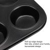 2Pcs Nonstick Cake Mold Carbon Steel Muffins DIY Bakeware 6 Cups Easy to Clean