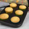 2Pcs Nonstick Cake Mold Carbon Steel Muffins DIY Bakeware 6 Cups Easy to Clean