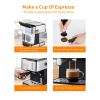 20 Bar Espresso Maker,950W Detachable frothing nozzle,1.5L detachable transparent water tank Coffee Maker For Espresso, Cappuccino, Latte, Machiato, F