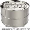 New Stainless Pressure Cooker Steamer Double Layer Insert Pans Pots- for Instant Pot Accessories 5qt/6qt/8qt Non-Stick&Stackable