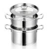 Home Delicacies Pot 2-Tier 304 Stainless Steel Steaming Cookware