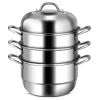 Kitchen Supplise 3 Tier Stainless Steel Saucepot Steamer Cookware Pot