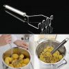 Durable Hand Masher Vintage White Handle Stainless Steel Potato Masher Home Kitchen