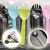 100 Pcs PS Plastic Dessert Forks Colorful Fruit Forks Party Supply Cupcake Forks