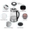 ZOKOP HD-251 2.2L 110V 1100W Electric Kettle Stainless Steel Glass Blue Light With Electronic Handle