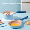 Amercook Alfita Food Complementary Cooker Set A02BE Baby Milk Pan Small Pan Non-Stick Non-Stick Less Fume Ocean Blue 16cm