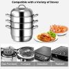 Kitchen Supplise 3 Tier Stainless Steel Saucepot Steamer Cookware Pot