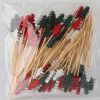 200 Pcs Disposable Cocktail Picks Christmas Trees Party Bamboo Disposable Dessert Picks Fruit Sticks