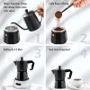 Stovetop Espresso Maker RAINBEAN 6-Cup Espresso Cup Moka Pot Classic Cafe Maker Percolator Italian Coffee Maker Italian Espresso for Gas or Electric A