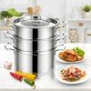 Daily Delicacies Pot 304 Stainless Steel  3-Tier Steamer Pot