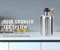 Beer Mini Keg 64 Oz Mini Keg Growler W/Tap Faucet Pressurized Growler Stainless Steel Pressurized Beer Growler with Co2 Pressure Regulator Beer Dispen