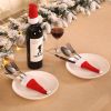 6pcs Non-woven Christmas Cutlery Holders Knife Fork Cover Xmas Tableware Pocket Bag Home Dinner Festival Accessories