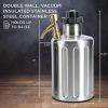 Beer Mini Keg 64 Oz Mini Keg Growler W/Tap Faucet Pressurized Growler Stainless Steel Pressurized Beer Growler with Co2 Pressure Regulator Beer Dispen