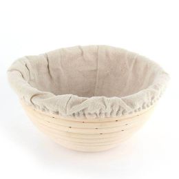 Dough Rattan Basket Dough Round Oval Bread Basket Proofing Proving Fermentation Country Baskets (size: Round 18X9CM)