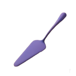 Colorful Stainless Steel Serrated Edge Blade Cutter Pie Pizza Shovel Cake Spatula Baking Tool (Color: Purple)