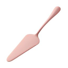 Colorful Stainless Steel Serrated Edge Blade Cutter Pie Pizza Shovel Cake Spatula Baking Tool (Color: Rose Gold)