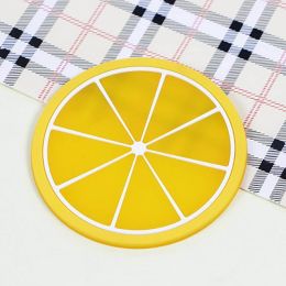 5pc/set Cup Mat Pad Coaster Fruit Shape Silicone Cup Pad Slip Insulation Pad Hot Drink (size: Lemon)