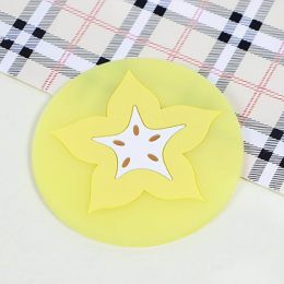 5pc/set Cup Mat Pad Coaster Fruit Shape Silicone Cup Pad Slip Insulation Pad Hot Drink (size: Star fruit)