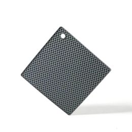 Round Heat Resistant Silicone Mat Drink Cup Coasters Non-slip Pot Holder Table Placemat Kitchen (Color: Dark gray, size: Square)