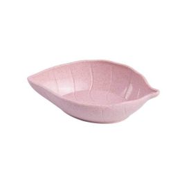 Natural Degradation Of Wheat Straw Leaf Shaped Plate Sauces Plate Snacks Dish (Color: pink)