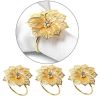 1/4/6pcs Napkin Rings Flower Napkin Ring Hollow Out Floral Metal Dinner Delicate Serviette Buckles for Wedding Party Holiday Christmas Banquet Table S