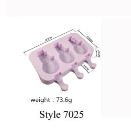 Silicone Ice Cream Mold Popsicle Molds DIY Homemade Cartoon Ice Cream Popsicle Ice Pop Maker Mould (size: Style 7025)