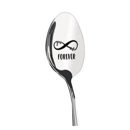 Valentines Day Gift Stainless Steel Spoon (Color: Silver, size: 11)