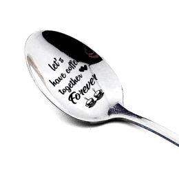 Valentines Day Gift Stainless Steel Spoon (Color: Silver, size: 3)