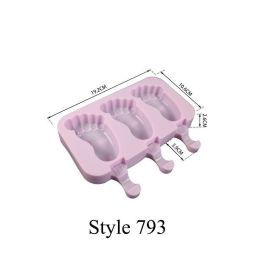 Silicone Ice Cream Mold Popsicle Molds DIY Homemade Cartoon Ice Cream Popsicle Ice Pop Maker Mould (size: Style 793)