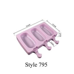 Silicone Ice Cream Mold Popsicle Molds DIY Homemade Cartoon Ice Cream Popsicle Ice Pop Maker Mould (size: Style 795)