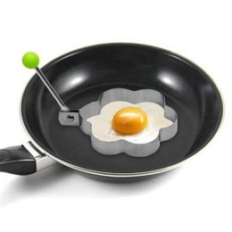 Thickened Stainless Steel Omelette Model Poached Egg Grinding Heart Egg Mold Baking Mold (Color: Silver, size: Flower)