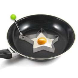 Thickened Stainless Steel Omelette Model Poached Egg Grinding Heart Egg Mold Baking Mold (Color: Silver, size: star)